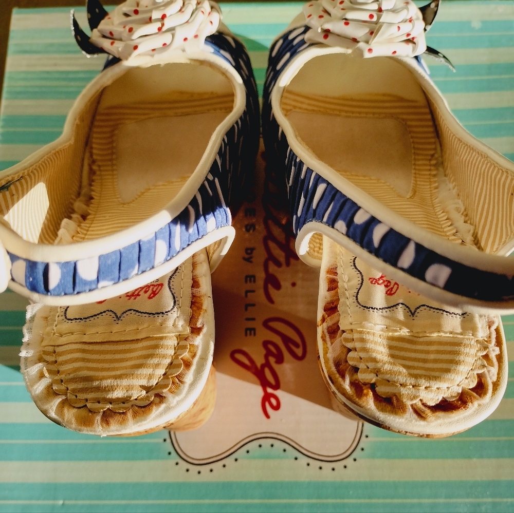 Bettie Page Wedges, 5, Navy - Picture 8 of 9